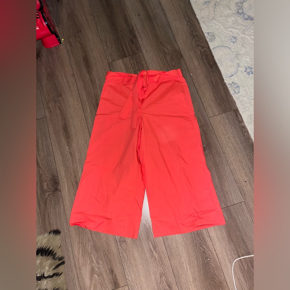 NWT J. Crew Women's Rory Pants, Tie Front Wide Leg Crop Capri F1589